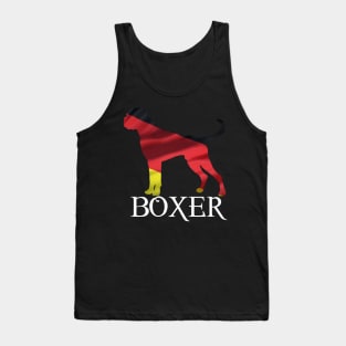 German BOXER Silhouette German Flag Tank Top